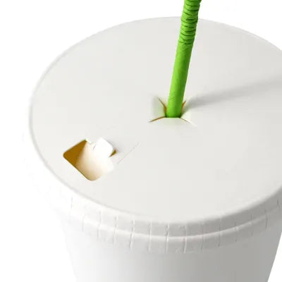 Coperchi di carta Ø 90 mm, bianco, per bere + foro per cannuccia monouso forniture ingrosso ristorazione pizzeria takw away