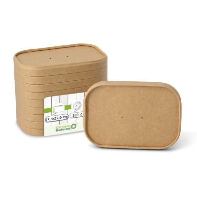 Coperchi di cartone 17,5 x 12,5 cm, marrone, rettangolare