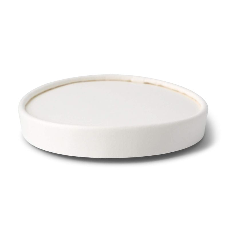 Coperchi di cartone Ø 92 mm, bianco per coppe gelato asporto monouso