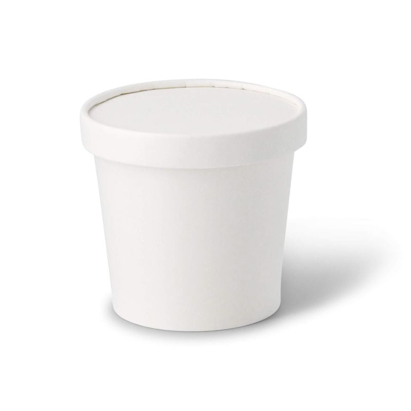 Coperchi di cartone Ø 92 mm, bianco per coppe gelato asporto monouso take away forniture domicilio
