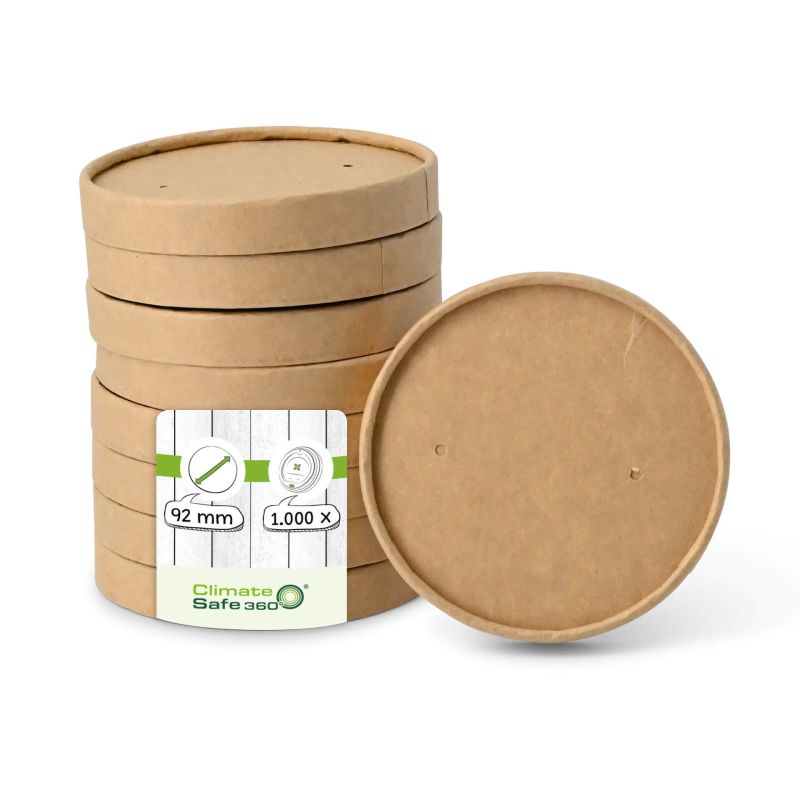 Coperchi di cartone Ø 92 mm, marrone (per coppe gelato)
