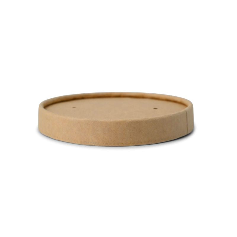 Coperchi di cartone Ø 92 mm, marrone per coppe gelato asporto