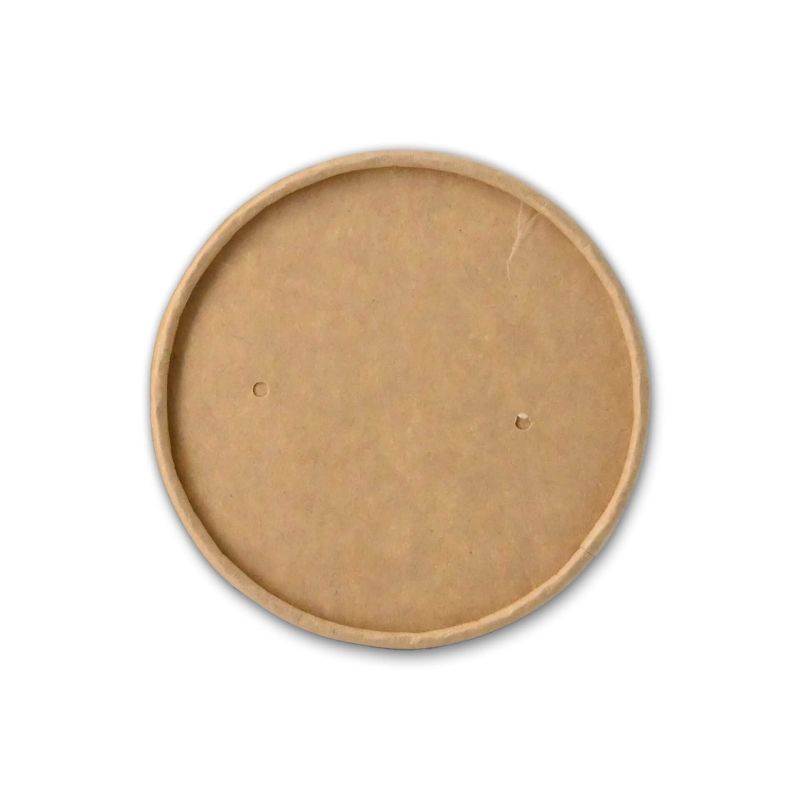 Coperchi di cartone Ø 92 mm, marrone per coppe gelato asporto monouso