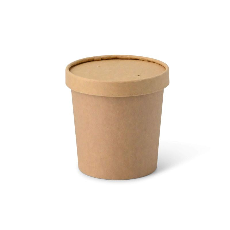Coperchi di cartone Ø 92 mm, marrone per coppe gelato asporto monouso gelaterie forniture
