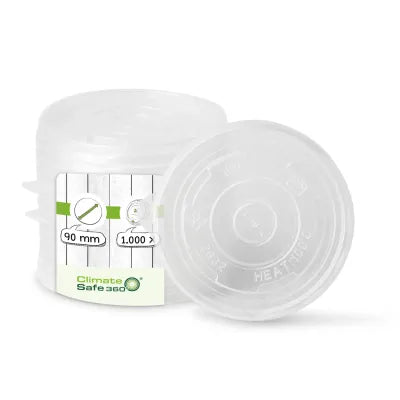 Coperchi piatti PP Ø 90 mm chiusi per coppette universali asporto domicilio Ristorazione Forniture Monouso Eco Bio Biodegradabile Packaging Consumabili Ecologico Ingrosso fornitore forniture Take away 1
