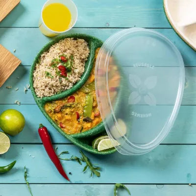 Coperchi riutilizzabili "BioYep" 27.5 x 20 x 3 cm, PP, trasparente monouso biodegradabile asporto domicilio ristorazione take away finger food catering