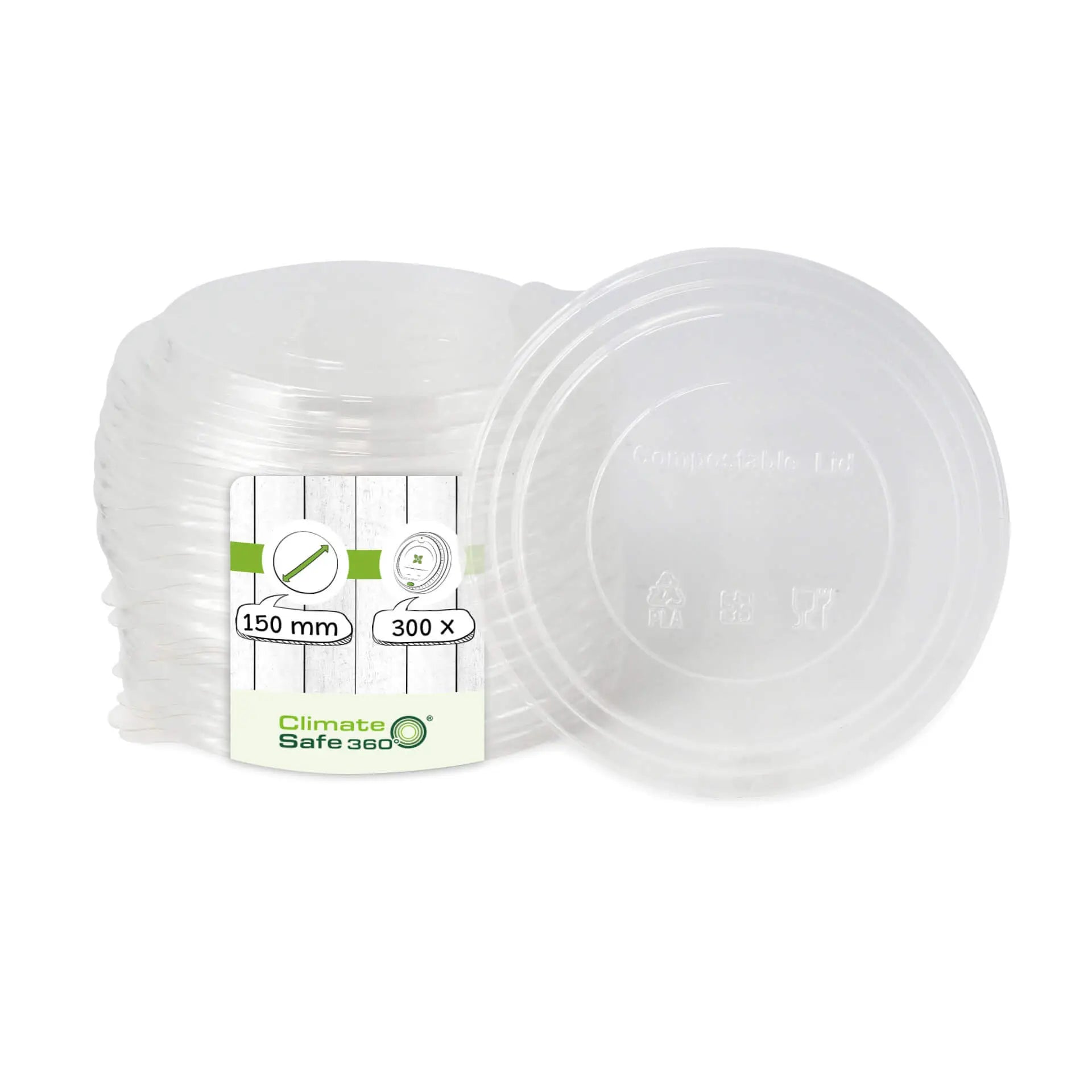 Coperchio PLA Ø 150 mm trasparente asporto domicilio Ristorazione Forniture Monouso Eco Bio Biodegradabile Packaging Consumabili Ecologico Ingrosso fornitore forniture Take away 1
