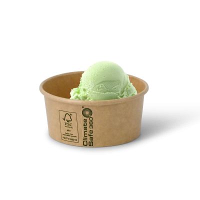 Coppette carta gelato XS 6 oz Ø 92 mm, marrone avana kraft asporto domicilio