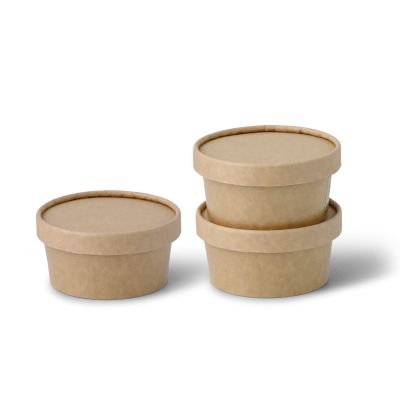 Coppette carta gelato XS 6 oz Ø 92 mm, marrone avana kraft asporto domicilio take away