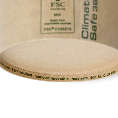 Coppette carta gelato XS 6 oz Ø 92 mm, marrone avana kraft asporto domicilio take away monouso ingrosso