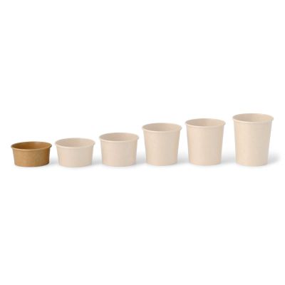 Coppette carta gelato XS 6 oz Ø 92 mm, marrone avana kraft asporto domicilio take away monouso ingrosso forniture ristoranti