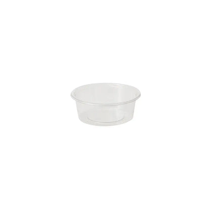 Coppette da porzione in rPET da 80 ml / 3 oz, Ø 75 mm, trasparente
