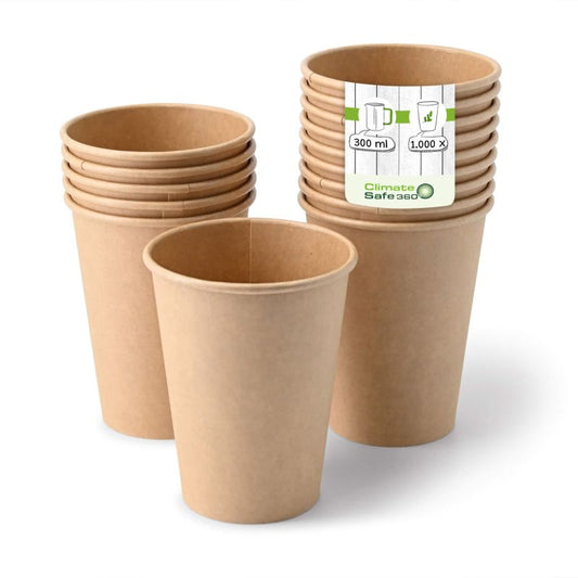 Coppette di carta da 12 oz a parete singola, Ø 90 mm, kraft