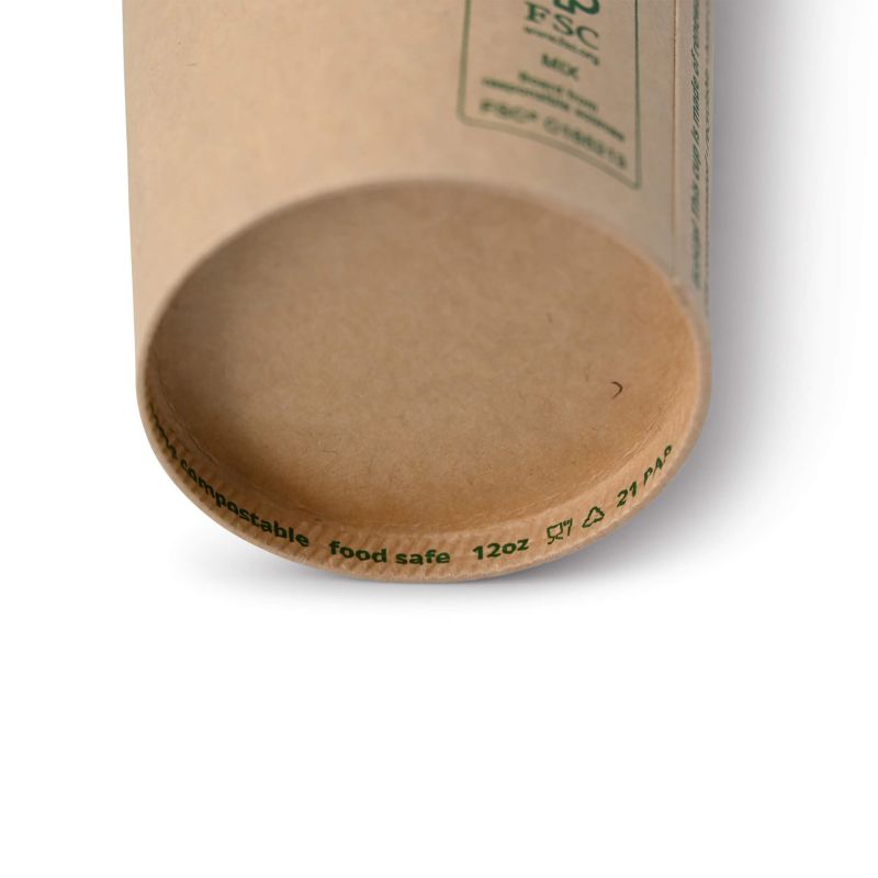 Coppette di carta da 12 oz a parete singola, Ø 90 mm, kraft 4