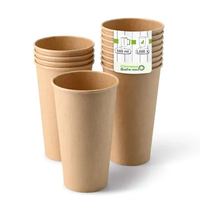 Coppette di carta da 20 oz parete singola, Ø 90 mm, kraft