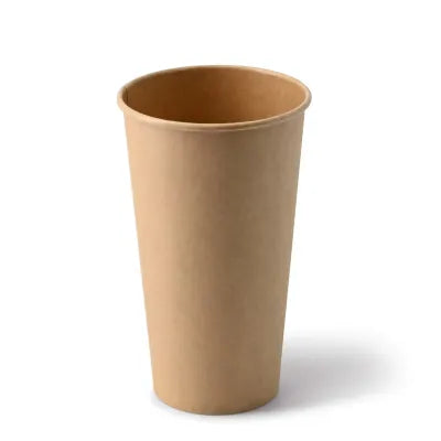 Coppette di carta da 20 oz parete singola, Ø 90 mm, kraft monouso