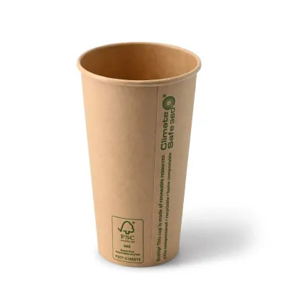 Coppette di carta da 20 oz parete singola, Ø 90 mm, kraft monouso forniture
