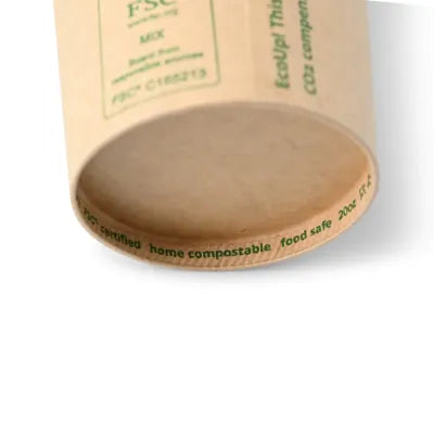 Coppette di carta da 20 oz parete singola, Ø 90 mm, kraft monouso forniture take away asporto ristoranti