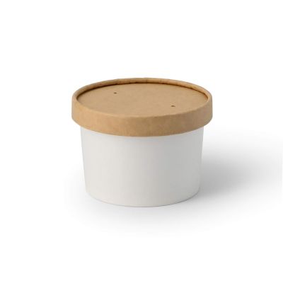 Coppette di carta per gelato M da 9,5 oz, Ø 92 mm, bianco asporto domicilio take away
