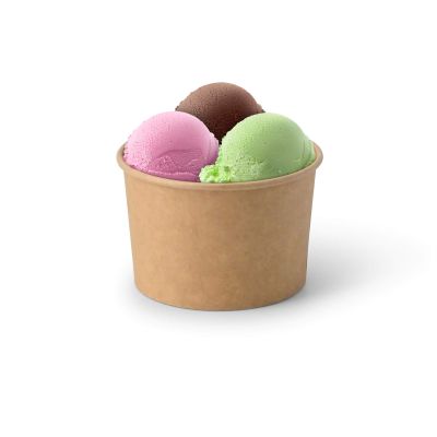 Coppette di carta per gelato M da 9,5 oz, Ø 92 mm, marrone ingrosso ristoranti paninerie pub pizzerie