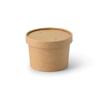 Coppette di carta per gelato M da 9,5 oz, Ø 92 mm, marrone ingrosso ristoranti paninerie pub pizzerie monouso domicilio