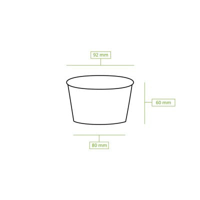 Coppette di carta per gelato M da 9,5 oz, Ø 92 mm, marrone ingrosso ristoranti paninerie pub pizzerie monouso domicilio asporto take away forniture