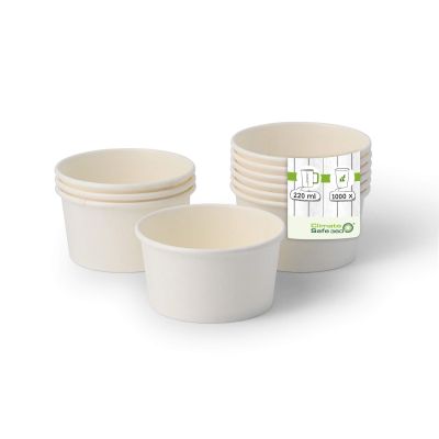 Coppette di carta per gelato S da 7,5 oz, Ø 92 mm, bianco