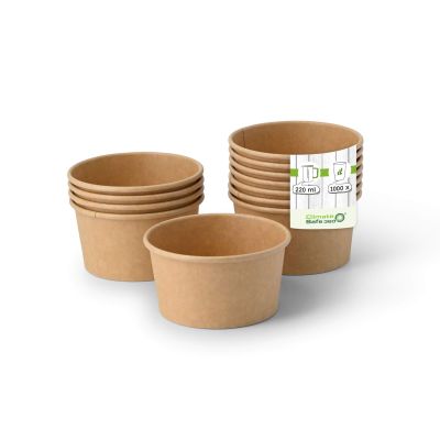 Coppette di carta per gelato S da 7,5 oz, Ø 92 mm, marrone