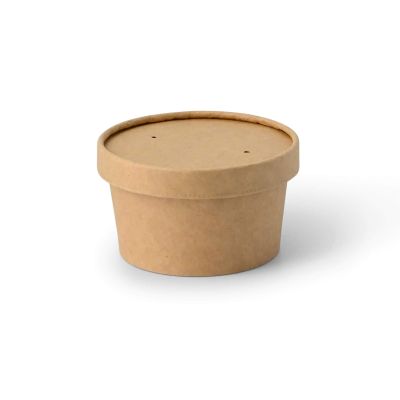 Coppette di carta per gelato S da 7,5 oz Ø 92 mm, marrone ristoranti paninerie pub pizzerie asporto domicilio take away 