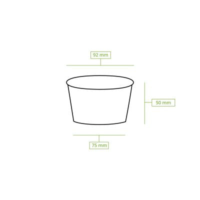 Coppette di carta per gelato S da 7,5 oz Ø 92 mm, marrone ristoranti paninerie pub pizzerie asporto domicilio take away  monouso  forniture ingrosso