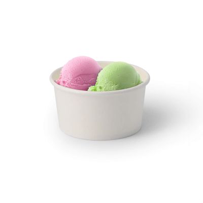 Coppette di carta per gelato S da 7,5 oz ingrosso ristoranti paninerie pub pizzerie, Ø 92 mm, bianco