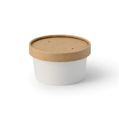 Coppette di carta per gelato S da 7,5 oz ingrosso ristoranti paninerie pub pizzerie, Ø 92 mm, bianco asporto domicilio