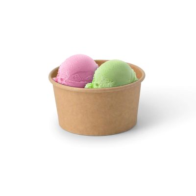 Coppette di carta per gelato S da 7,5 oz Ø 92 mm, marrone ristoranti paninerie pub pizzerie asporto