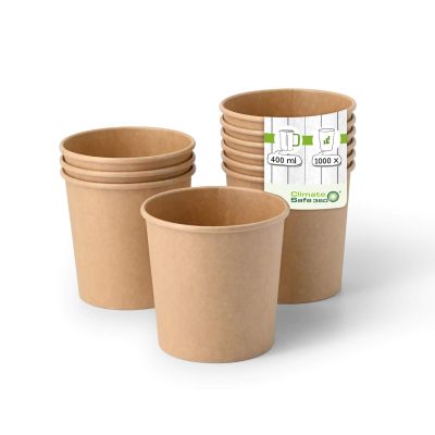 Coppette di carta per gelato XL da 14 oz, Ø 92 mm, marrone