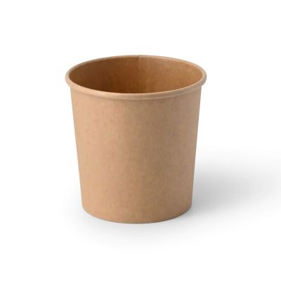Coppette di carta per gelato XL da 14 oz, Ø 92 mm, marrone monouso asporto