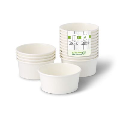 Coppette di carta per gelato XS da 6 oz, Ø 92 mm, bianco