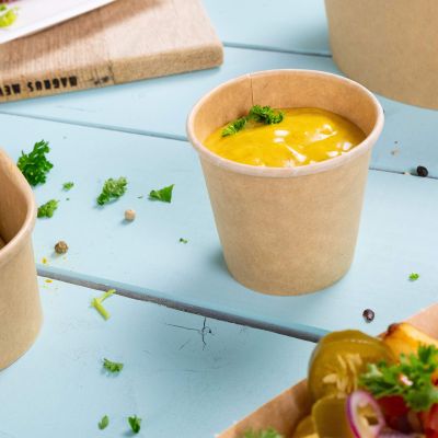 Coppette di carta per porzioni 75 ml, Ø 62 mm, non sbiancato asporto domicilio monouso take away ristorazione