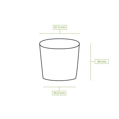 Coppette di carta per porzioni 75 ml, Ø 62 mm, non sbiancato asporto domicilio monouso take away ristorazione forniture kraft