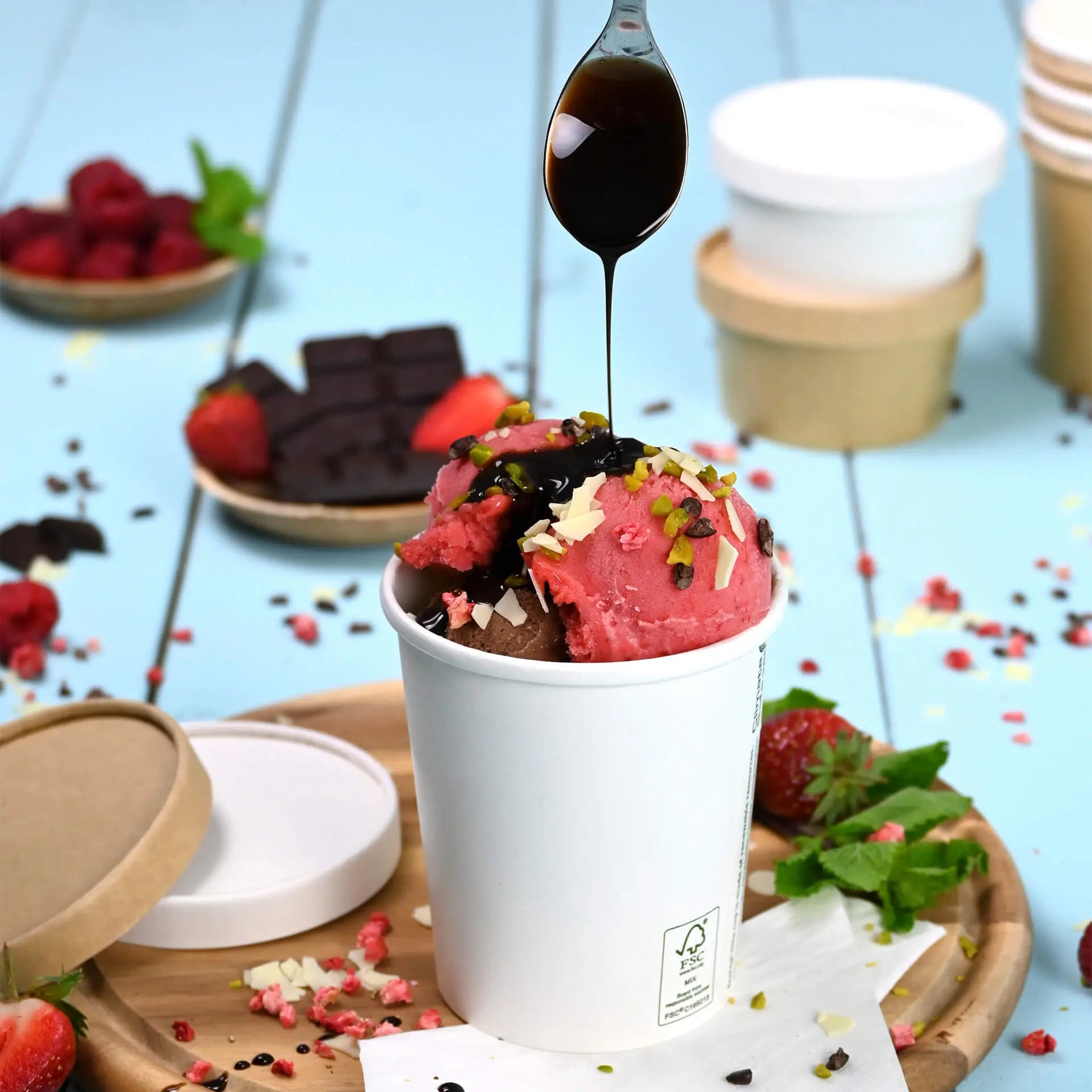 Coppette gelato carta XXL 16 oz Ø 92 mm bianco asporto domicilio Ristorazione Forniture Monouso Eco Bio Biodegradabile Packaging Consumabili Ecologico Ingrosso fornitore forniture Take away 7
