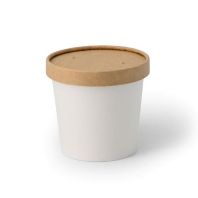 Coppette in carta per Gelato, misura L, Bianca coperchio