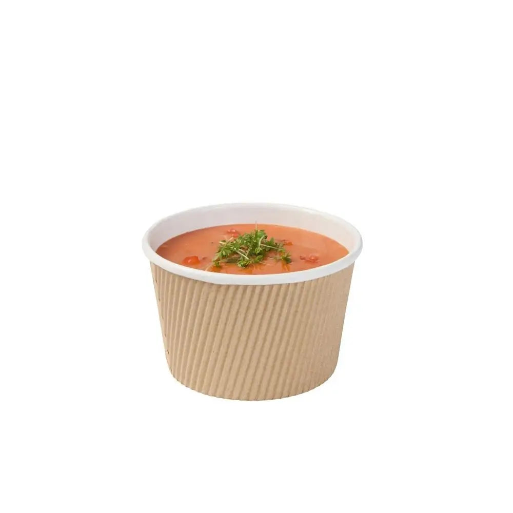 Coppette zuppa a coste 17 oz kraft asporto domicilio Ristorazione Forniture Monouso Eco Bio Biodegradabile Packaging Consumabili Ecologico Ingrosso fornitore forniture Take away 3
