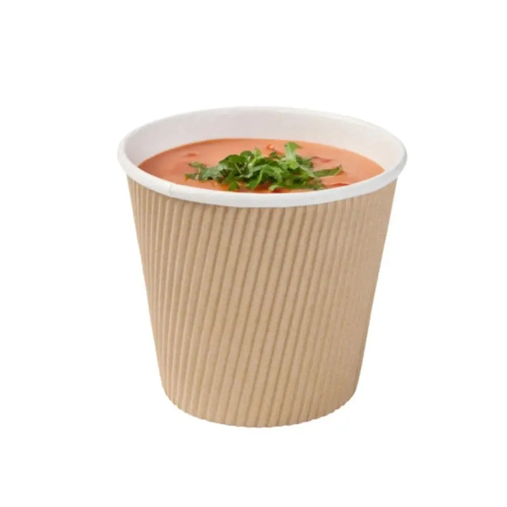 Coppette zuppa a coste 19 oz Ø 116 mm kraft asporto domicilio Ristorazione Forniture Monouso Eco Bio Biodegradabile Packaging Consumabili Ecologico Ingrosso fornitore forniture Take away 3
