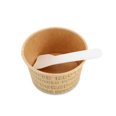 Cucchiaio di carta per gelato, 9,5 cm, bianco asporto domicilio take away monouso