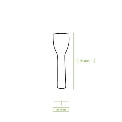Cucchiaio di carta per gelato, 9,5 cm, bianco asporto domicilio take away monouso ingrosso forniture