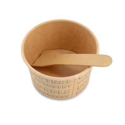 Cucchiaio di carta per gelato, 9,5 cm, marrone ingrosso ristoranti paninerie asporto domicilio