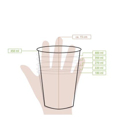 Coppette di carta per gelato XXL da 16 oz, Ø 92 mm, marrone