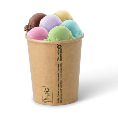Coppette di carta per gelato XXL da 16 oz, Ø 92 mm, marrone