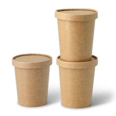 Coppette di carta per gelato XXL da 16 oz, Ø 92 mm, marrone