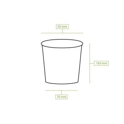 Coppette di carta per gelato XXL da 16 oz, Ø 92 mm, marrone