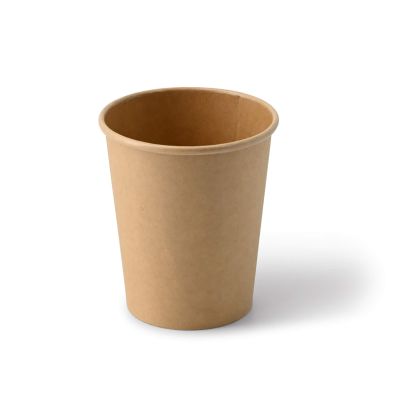 Coppette di carta da 8 oz a parete singola, Ø 80 mm, kraft